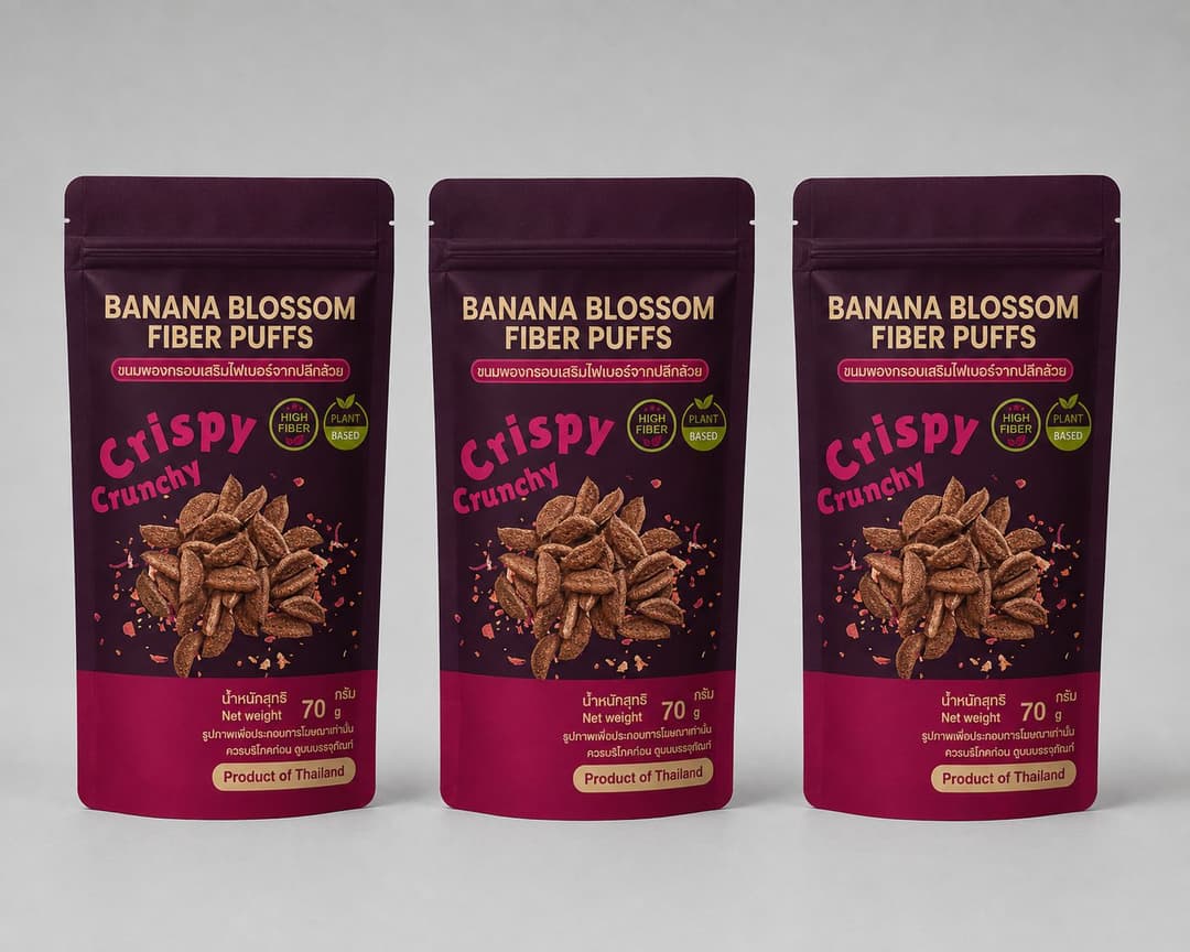 Development of Innovative Banana Blossom Powder Production for Application in Functional Snack Products