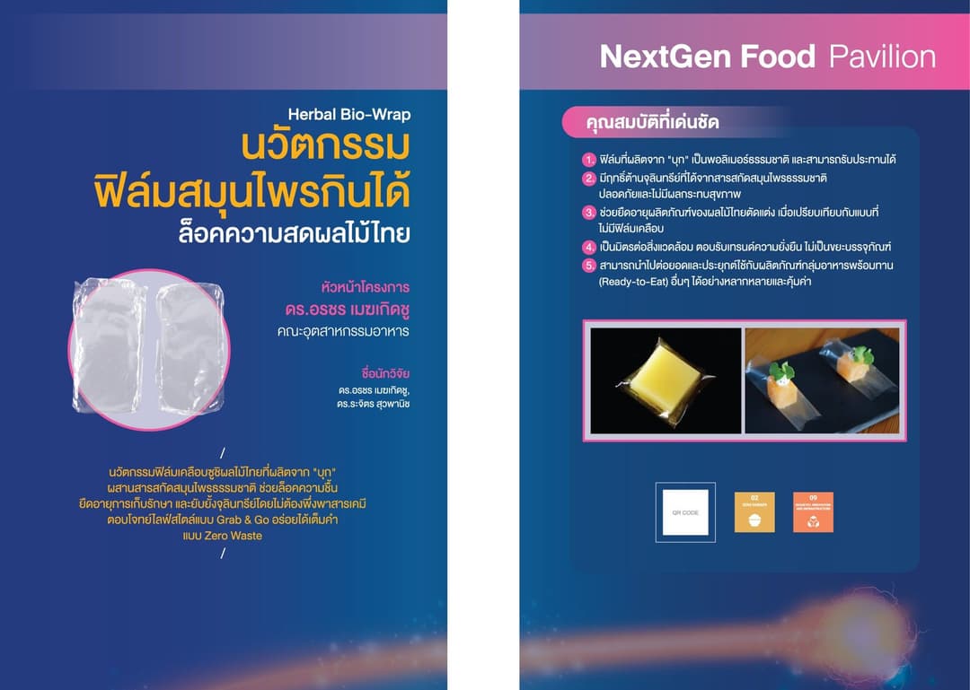 Edible Herbal Bio Wrap for Thai Fruit Sushi to Extend Shelf-life and Enhance Value of Ready-to-Eat Food