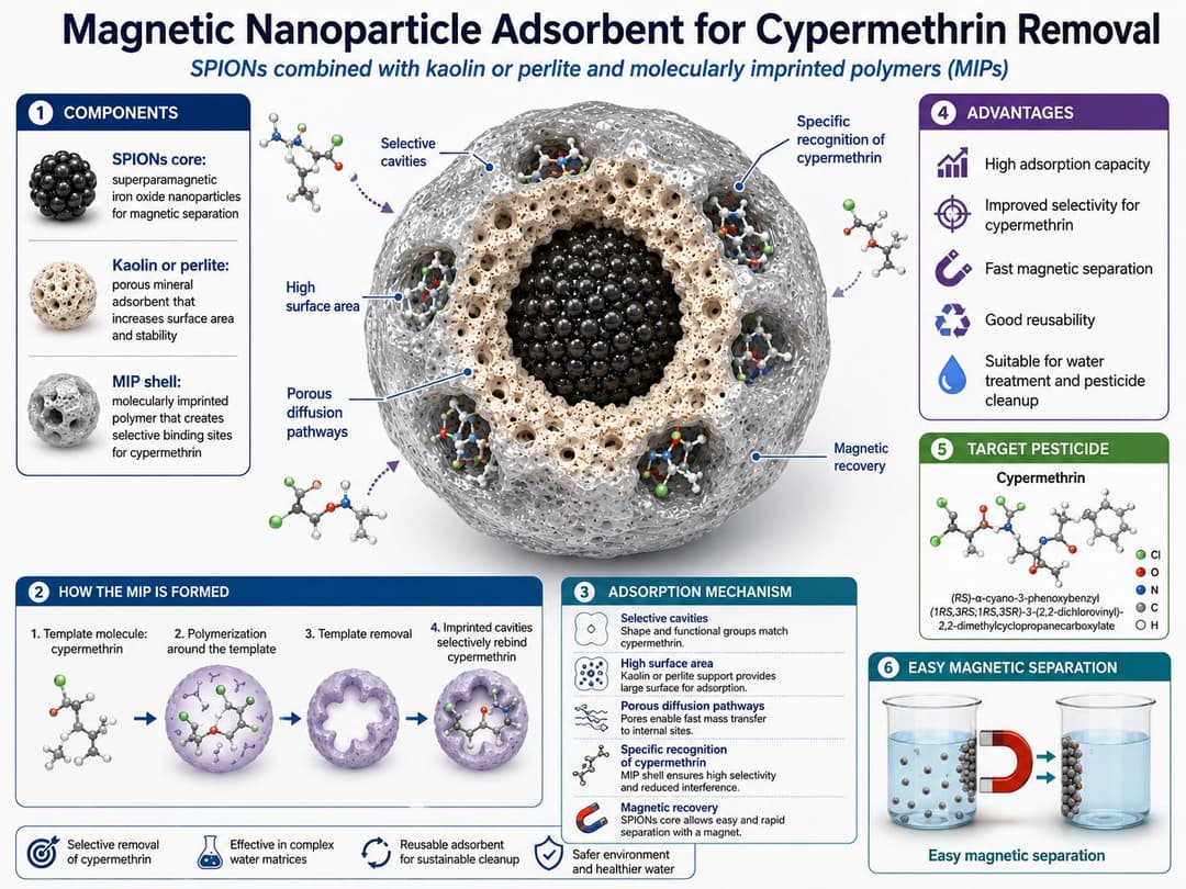 Superparamagnetic iron oxide nanoparticles for pesticide adsorption