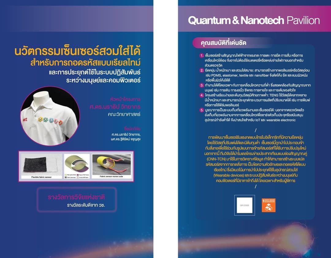 นวัตกรรมวัสดุคอมโพสิทโพลิเมอร์ฐานเส้นใย สําหรับเซนเซอร์ตรวจจับแรงสัมผัสแบบพึ่งพาตนเองทางพลังงานใน ระบบสิ่งทออัจฉริยะ