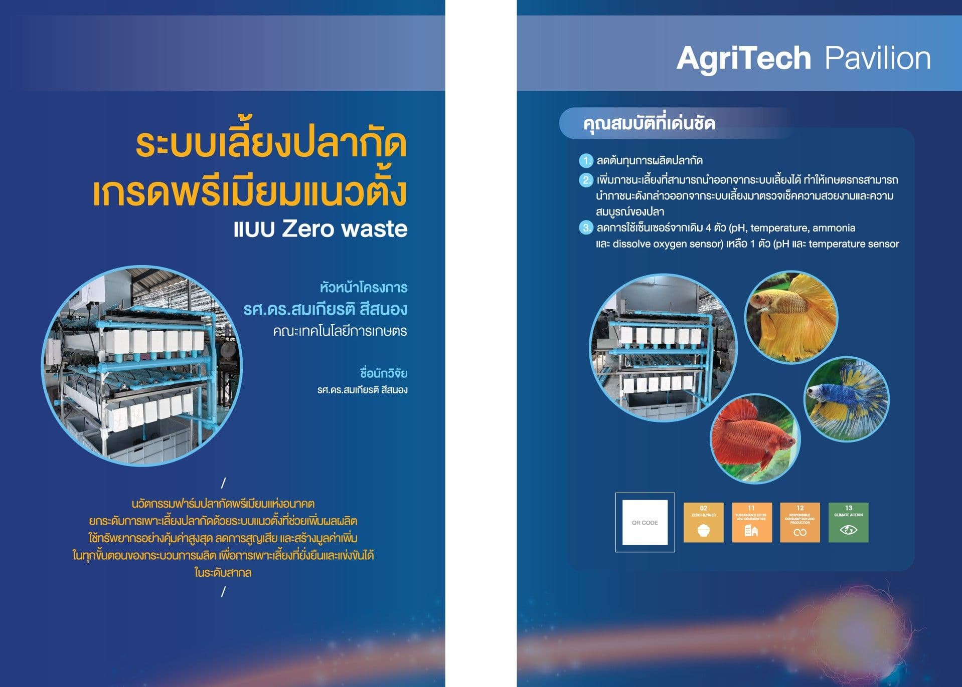 การพัฒนาระบบการเลี้ยงปลากัดเกรดพรีเมี่ยมแนวตั้งแบบ Zero waste