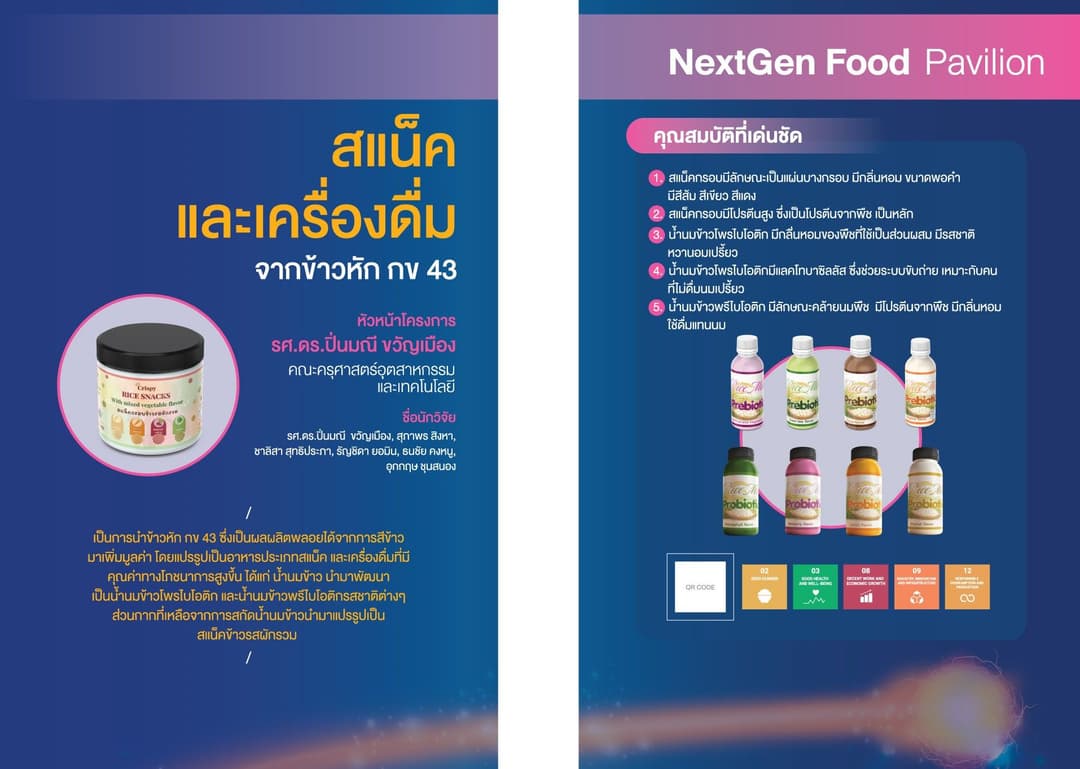 Processing of healthy food and beverage products from broken rice RD 43