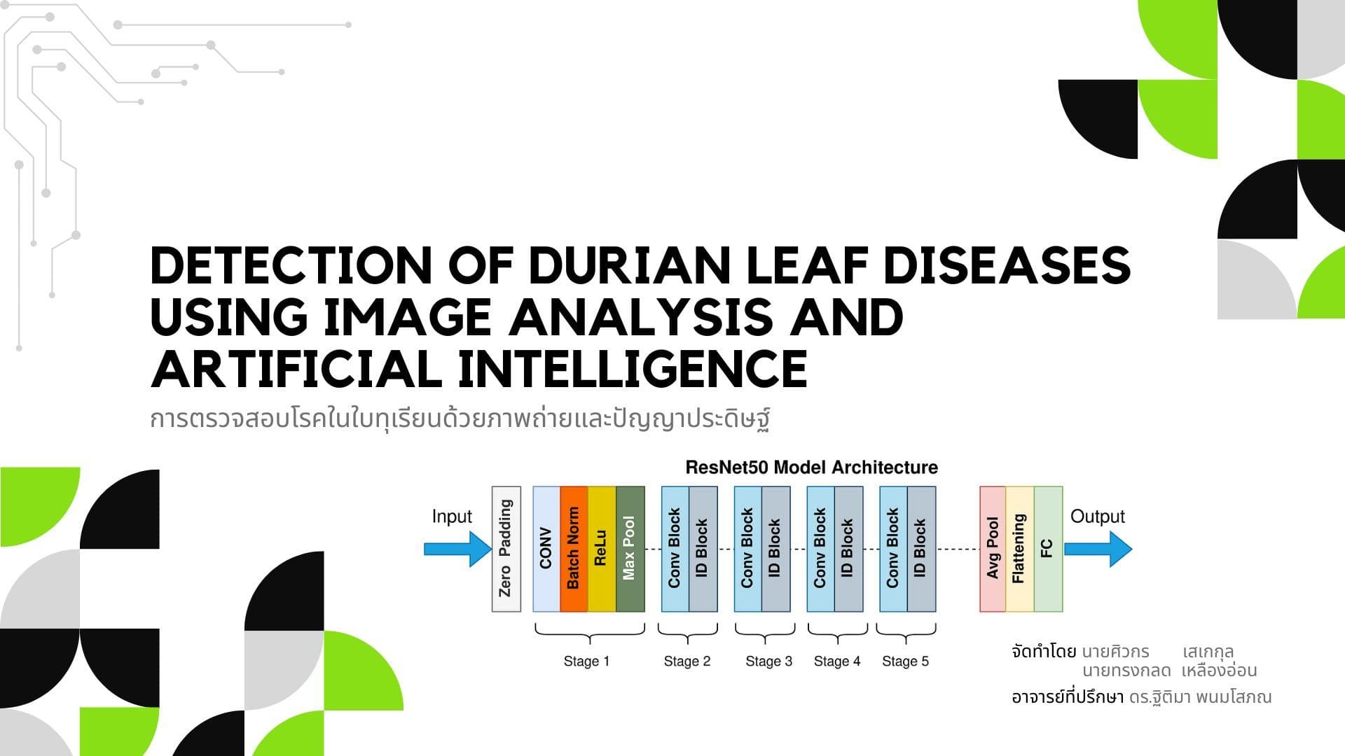 Detection of Durian Leaf Diseases Using Image Analysis and Artificial Intelligence