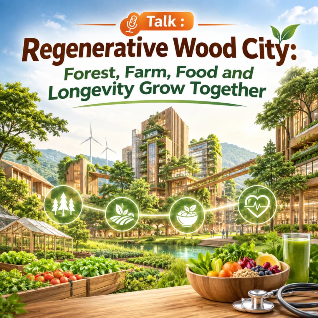 Talk : Regenerative Wood City: Forest, Farm, Food and Longevity Grow Together