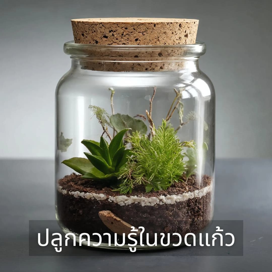ปลูกความรู้ในขวดแก้ว